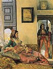 John Frederick Lewis Canvas Paintings - Life in the Hareem, Cairo